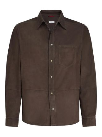 Brunello Cucinelli suede shirt jacket - Brown