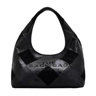 Marc Jacobs The Suede Patchwork Sack Bag - Dames - Handtassen - Zwart - ONE Size - Su&egrave;de - Tassen