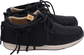 Visvim FBT Lace-Up Sneakers in Black Leather