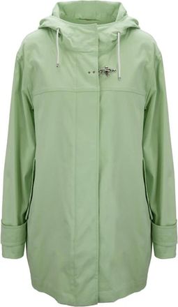 Fay Damesjas met automatische knoop- rits- haak - Dames - Parka Jassen - Groen - S - Katoen - Jassen