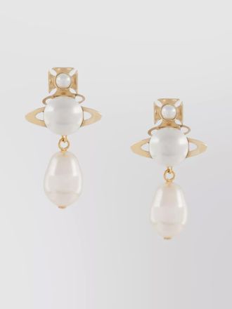 Vivienne Westwood drop pearl earrings pair