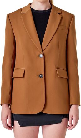 endless rose Everyday Oversize Two-Button Blazer in Camel at Nordstrom, Size X-Small