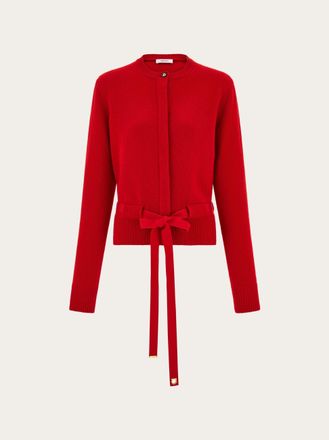 Ferragamo Donna Cardigan con cintura Rosso