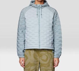 Mountain Hardwear Stretchdown Light Full Zip Hoody In Ice Shadow Blue Sage