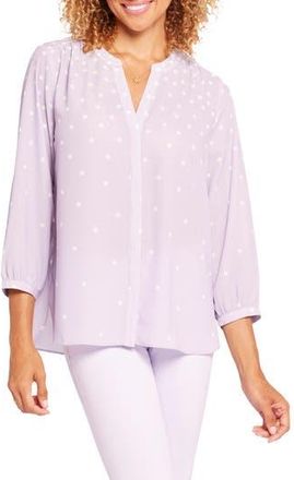 NYDJ Pintuck Blouse in Fanciful Dots at Nordstrom Rack, Size Xx-Small