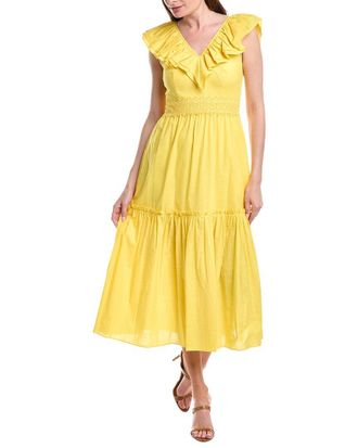 Adrianna Papell Ruffle Midi Dress