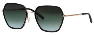 Marc O'Polo Sonnenbrille MARC OPOLO Modell 505122, Damen, schwarz, gold, leicht gl&auml;nzend, matt, metallic, Sonnenbrillen Sonnenbrille, Form Hexagon, Logoschriftzug