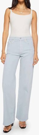 Mother Rerun Zip Sneak High-Waisted Wide Leg Jeans In Ballad Blue