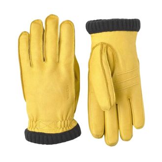 Hestra Deerskin Primaloft Rib Handschoenen- Geel - Heren - Handschoenen - Geel - 8 IN - Leer - Accessoires