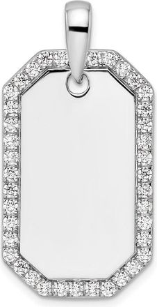 Diamond2Deal 14K Gold Lab Grown Diamond Dog Tag Pendant (1ct, VS, D-E)