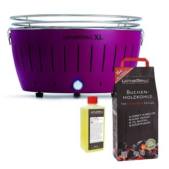 Lotus Grill Barbacoa Viola Xl Con Pilas Y Cable De Alimentaci&oacute;n Usb + 2,5kg De Carb&oacute;n De Haya + Gel Combustible 500ml - Lotus Grill