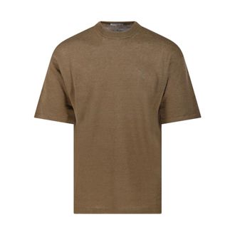 Roberto Collina T-Shirts, male, Brown, Size: M Round Neck Comfy Fit Sweater