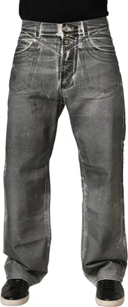 Dolce & Gabbana Mens Grey Washed Mid Waist Straight Denim Jeans Cotton Clothing