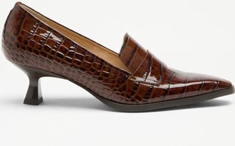 Russell & Bromley TOTTER Womens Brown Leather Kitten Heel Loafer