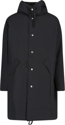 Jil Sander Hooded Parka - Heren - Regenjassen - Zwart - M - Katoen - Jassen