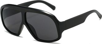 Generic Outdoor Large Frame Men Sunglasses Commuter Driving Women Vacation Sun Glasses(Black)