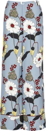 Marni Light Blue Melodia Flower Palazzo Pants