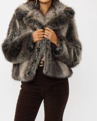 Lovestitch Ombre Faux Fur Jacket In Charcoal