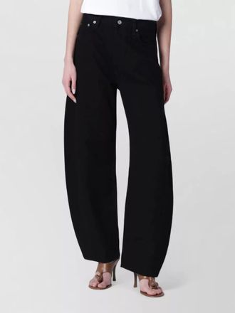 A Gold E high rise wide leg trousers belt loops