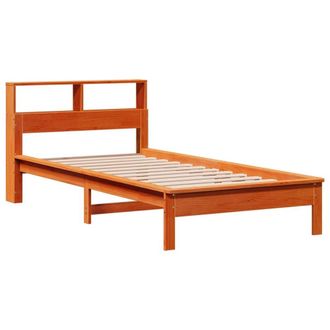 Berkfield Home Decorative Bookcase Bed Frame Wax Brown 90x190 cm Single Solid Wo