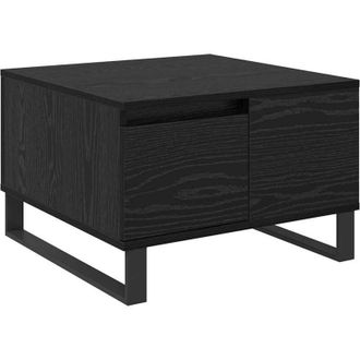 vidaXL vidaXL Tavolino da salotto con cassetto Rovere Nero 55 x 55 x 36,5 cm