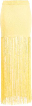 Casablanca fringed maxi skirt - women - Polyester - S - Yellow