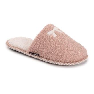 Muk Luks Novelty Punch Needle Scuff Slipper in Rose Pink Bow at Nordstrom, Size Medium