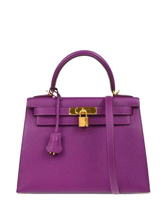 Hermès 2014 Kelly 28 leather handbag - Purple