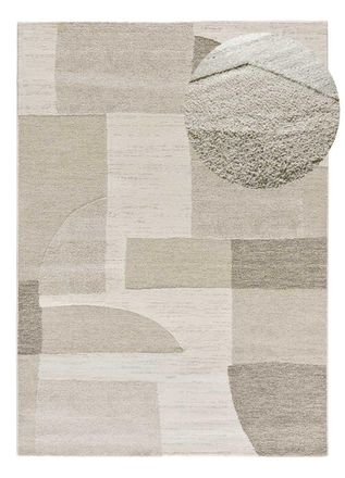 Atticgo Alfombra con relieve geométrica crema/gris 160x230 cm
