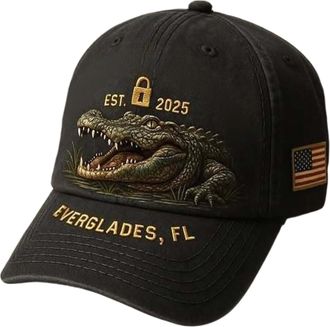 Generic Alligators Alcatrazs Hat, Unisex Retro Flag Everglade Florida Alligators Alcatrazs Hats for Men and Women Baseball Cap, Novelty Hat