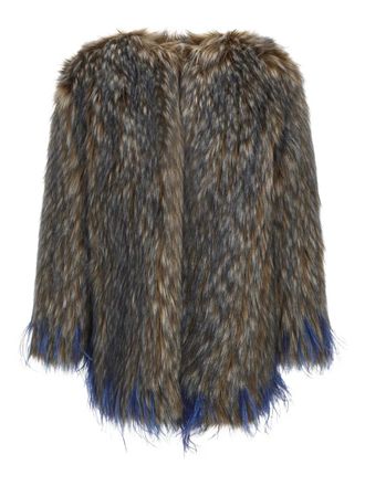 Roberto Cavalli feather-effect coat - women - Acrylic/Modacrylic/Viscose - 40 - Grey