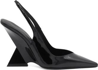 The Attico Cheope Slingback 105mm - Dames - Pumps - Zwart - 37 EU - Leer - Schoenen
