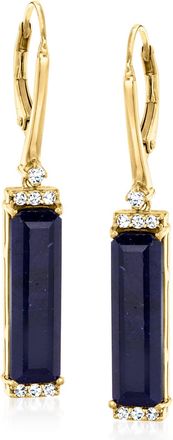 Ross-Simons Sapphire Drop Earrings With. White Topaz in 18kt Gold Over Sterling