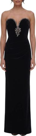 Self Portrait Halter Ruched Maxi Jurk - Dames - Avondkleed - Zwart - M - Kleedjes