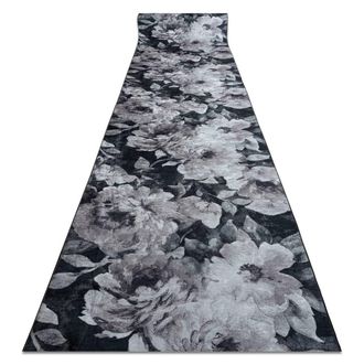 RugsX RugsX Anti-Slip Lotus Runner in Grey | Size: 120 cm x 470 cm