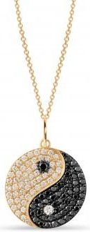 Allurez Diamond Yin Yang Pendant Necklace 14K Yellow Gold (0.56ct)