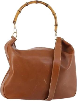Gucci Pre-owned Handbags, female, Brown, Size: ONE SIZE Pre-owned Leather Handbag