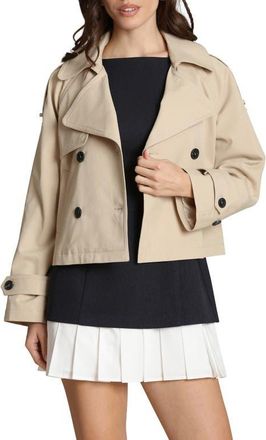 Avec Les Filles Double Breasted Crop Trench Coat in Seashell at Nordstrom, Size Medium