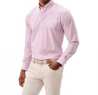 Johnnie-O Tinsley Perf Button Down Shirt In Snapper