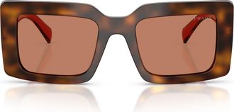 Prada 0pr D01s Bold Rectangular Tortoiseshell Acetate Sunglasses