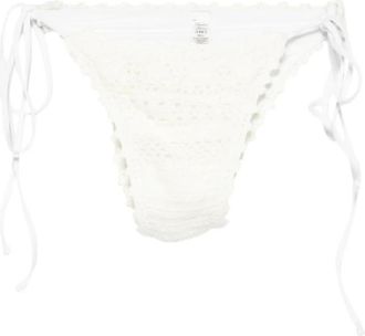 Frankies Bikinis Crochet Bikini met strikjes aan de zijkant - Dames - Bikinis - Wit - S - Badmode