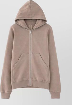 Rick Owens hooded sweater kangaroo pocket ribbed trims