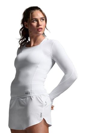 2XU Womens Ignition Grid Base Layer in White/silver Reflective at Nordstrom, Size X-Small