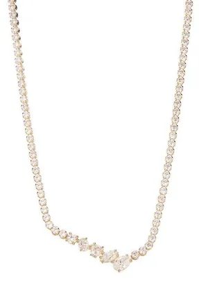 Swarovski Mesmera V-Shape Crystal Necklace in White/gold at Nordstrom