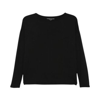 Majestic Filatures Trui met boothals - Dames - Longsleeves - Zwart - L - Tops