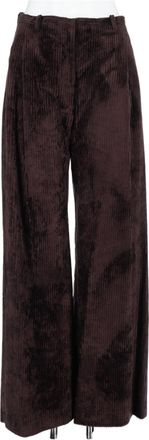 Alysi Brown High-Waisted Corduroy Wide-Leg Pants