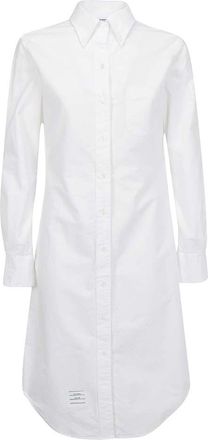 Thom Browne White Solid Shirt Mini Dress