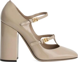 Dolce & Gabbana Leren pumps met DG-gesp - Beige