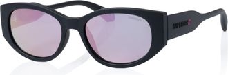 Superdry Sonnenbrille SUPERDRY Modell 996072, Damen, schwarz, matt, Sonnenbrillen Sonnenbrille, Form CatEye, Logoschriftzug auf B&uuml;gel, Kunststofffassung