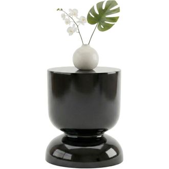 Relaxdays Relaxdays Side Table & Stool, Hourglass Design, Living Room Decor HxD: 46 x 36 cm, Metal, Black